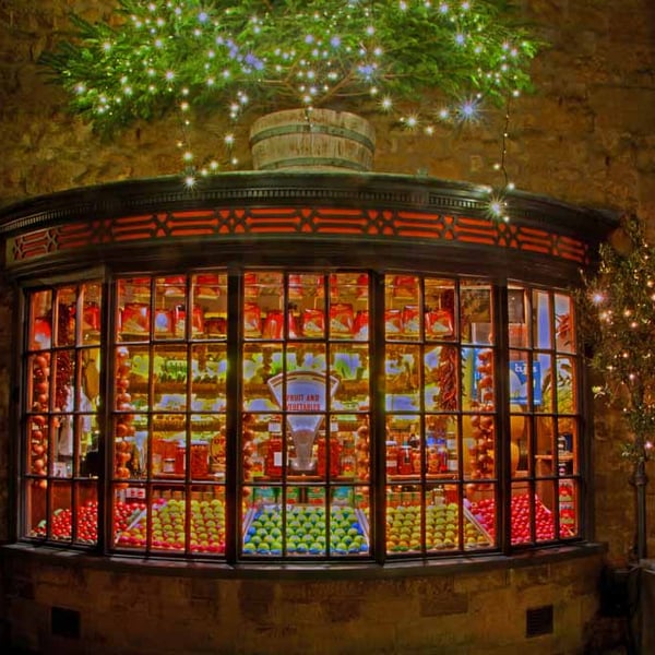 Broadway Christmas Lights Cotswolds UK Photograph Print