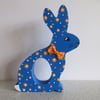 Easter Bunny Chocolate Egg Holder Wooden Hand Painted 