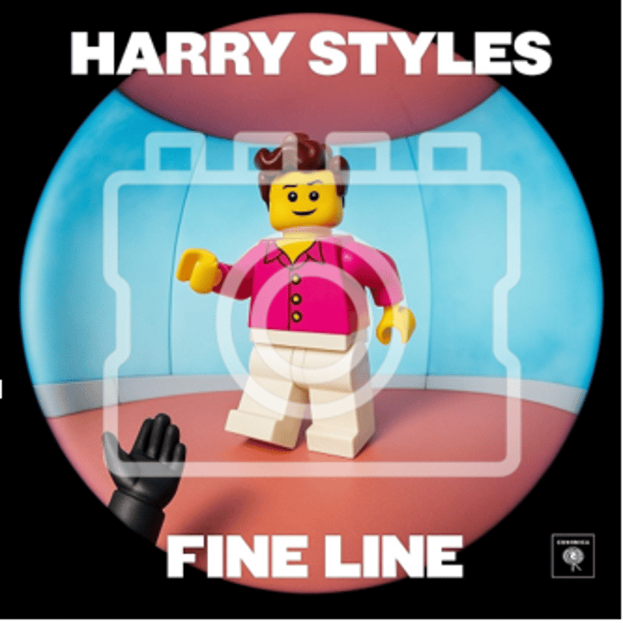 LEGO-Inspired Harry Styles – Fine Line 5x5" Print (Mounted for 9x9" Frame)