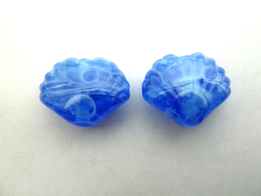 blue sea shell beads