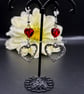 Gothic Barbed Heart Earrings - Red Heart Earrings - Handmade - Drop Earrings - Image 8