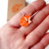 Fox pin - fox badge - shrink plastic jewellery 