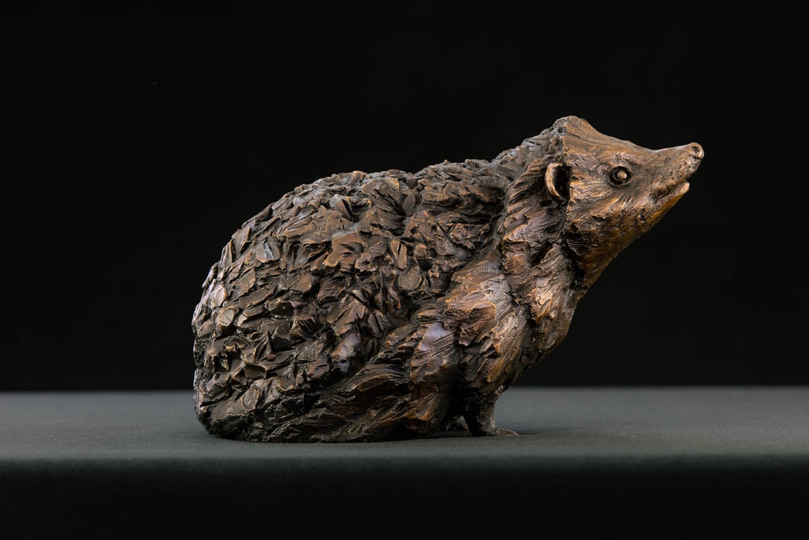 Hedgehog Animal Statue Small Bronze Wildlife Ornament Foundry Bronze Sculpture