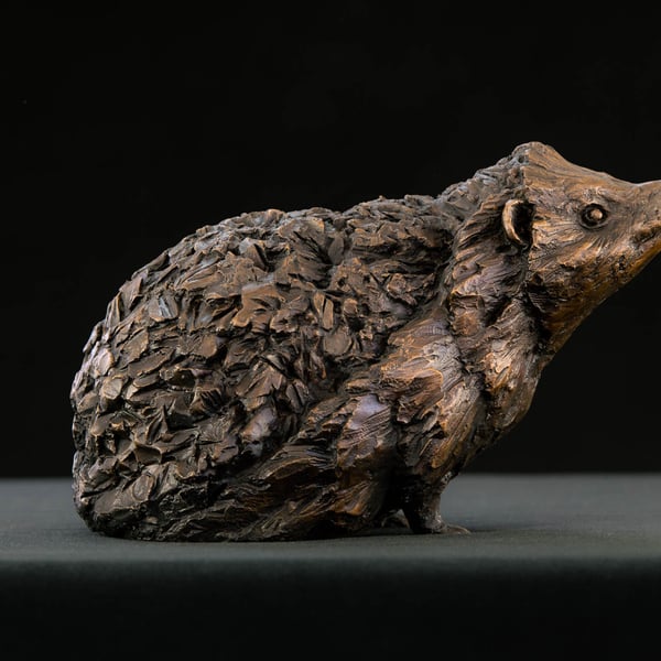 Hedgehog Animal Statue Small Bronze Wildlife Ornament Foundry Bronze Sculpture