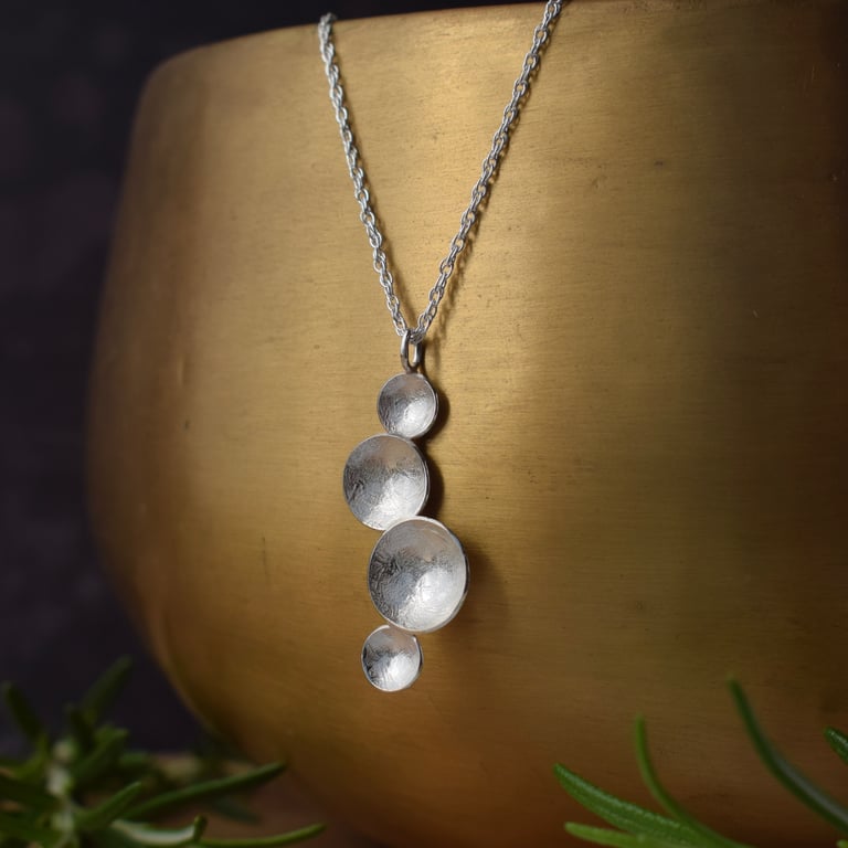 Sterling Silver Circles Necklace - Modern Contemporary Artisan Jewellery