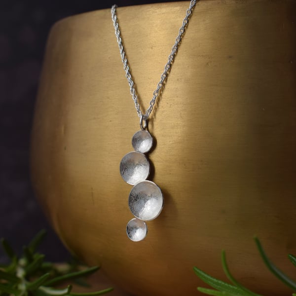 Sterling Silver Circles Necklace - Modern Contemporary Artisan Jewellery