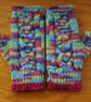 Hand Knitted Multi Coloured Fingerless Gloves (J89) - Image 2