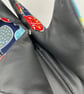 Handmade fully lined owl tree cotton tapestry hobo bag with faux leather detail - Image 3