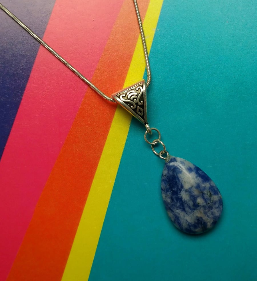 Blue Spot Semi Precious Stone Pendant