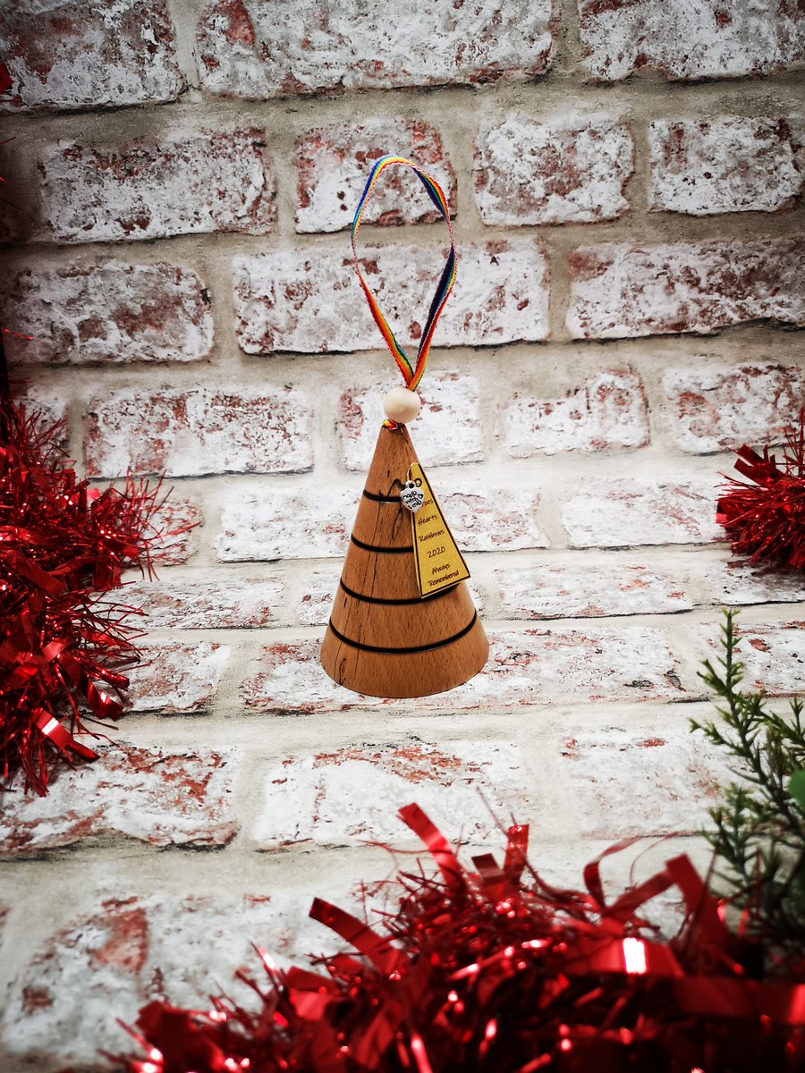 Christmas Tree (MED) woodturned hanging decoration   FREE P & P