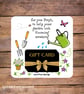 Gardening Gift Card Holder, personalised 