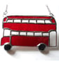 London Bus Suncatcher Stained Glass Red Double Decker - Image 2