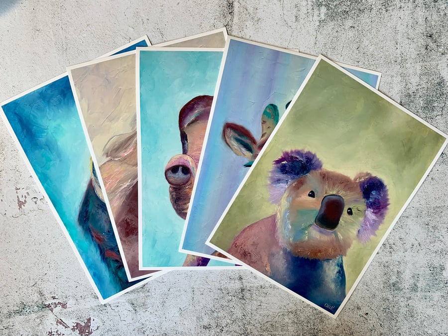 Nursery Pictures, Animal painting, Oil painting, Art for children’s room