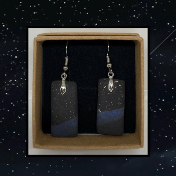 Night sky lightweight clay earrings