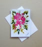 hand painted original art floral greetings card (ref FA 112 A3 )
