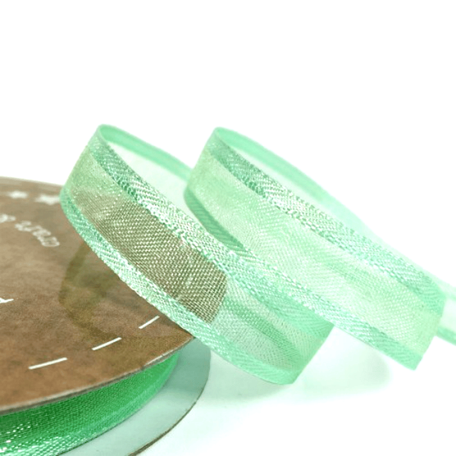 10mm Mint Satin Sheer Ribbon