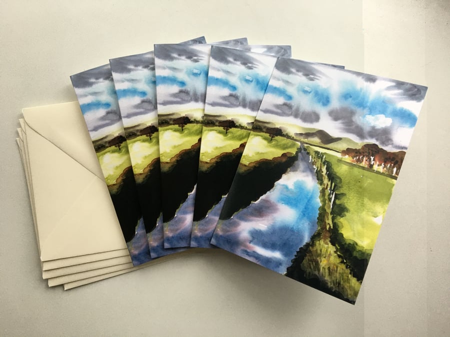 Pack of five printed greetings cards North Wales