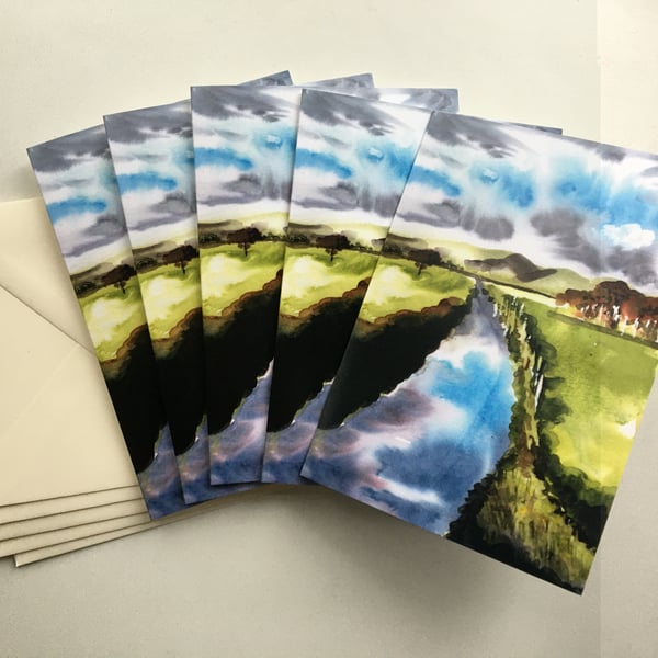 Pack of five printed greetings cards North Wales