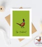Top Husband Pheasant Card - Husband Birthday Card - Anniversary Card - Hand Draw - Image 5