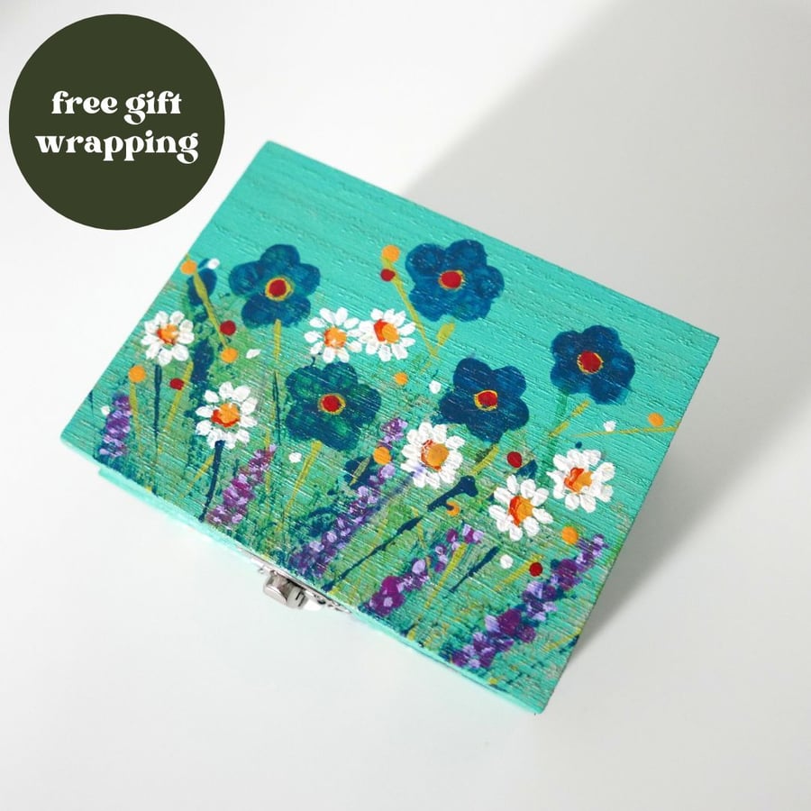 Meadow Painting Jewellery Storage, Free Gift Wrapping, Christmas Present for Her