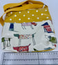 Handmade cream dog and mustard spotty cotton oilcloth crossbody bag - Image 5