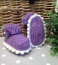 Designer Merino Wool Baby Girls 'Jeager' Booties  0- 3 months size - Image 2