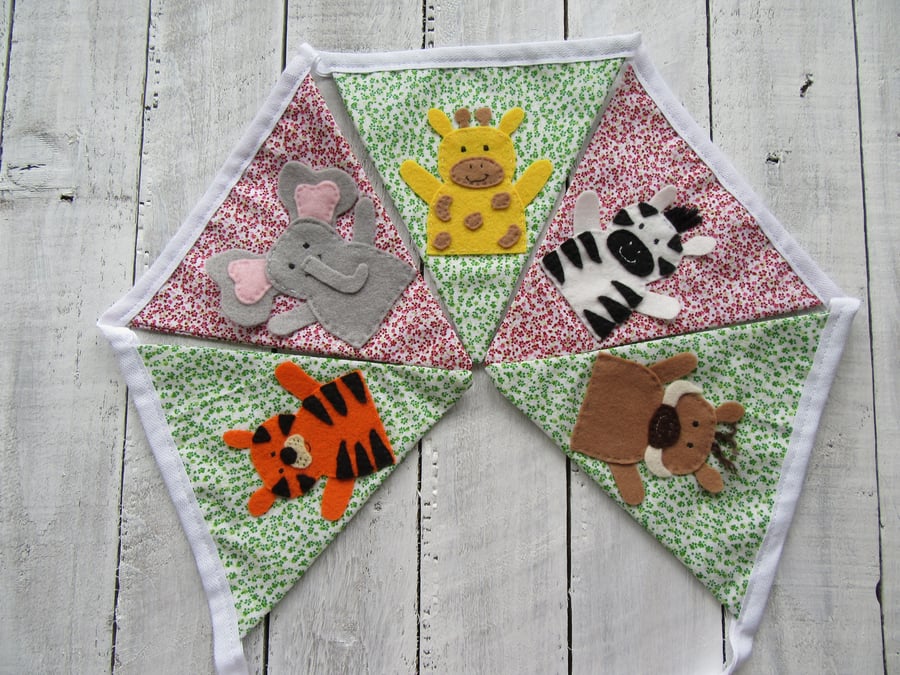 safari animal nursery bunting