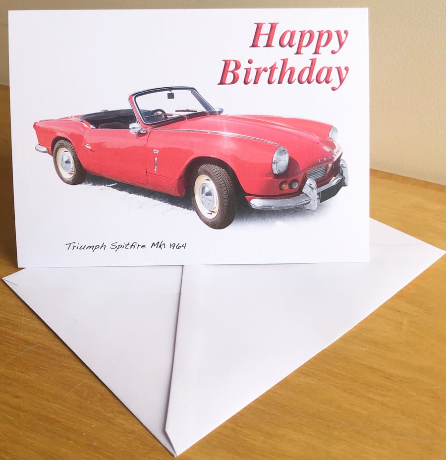 Triumph Spitfire Mk1 1964 - Birthday, Anniversary, Retirement or Plain Card