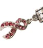 Breast Cancer Awareness Pink Ribbon Charm Bracelet Jewellery Gift 9" 23cms - Image 2