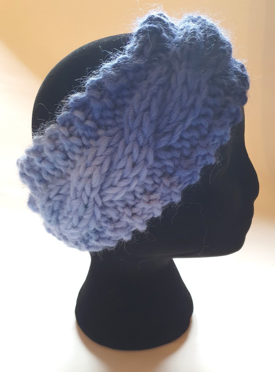 Cable-knit headband in shades of blue - last ones for the year - on sale