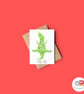 Tree-Rex Christmas Card, A6 Christmas Card, Cute Animal Christmas Card