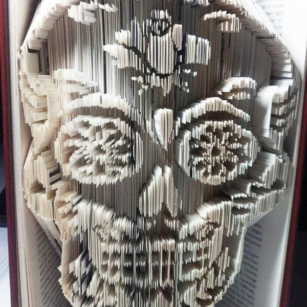 Sugar Skull Day of the Dead COMBI Book Folding Pattern - EMAILED PDF PATTERN