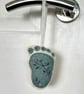 Hanging decoration of a baby footprint - new baby, christening, christmas  - Image 5