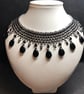 Obsidian Collar Necklace, handmade - Image 1