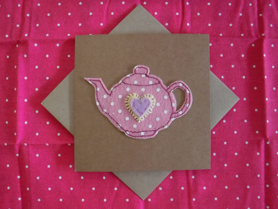 Felt Teapot greeting card