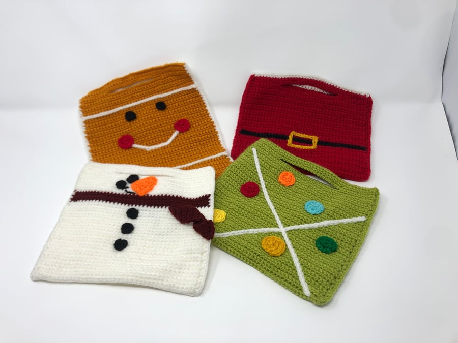 Christmas Crochet Gift Bags Father Christmas