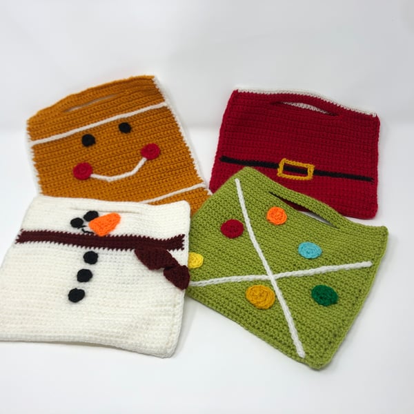 Christmas Crochet Gift Bags Father Christmas