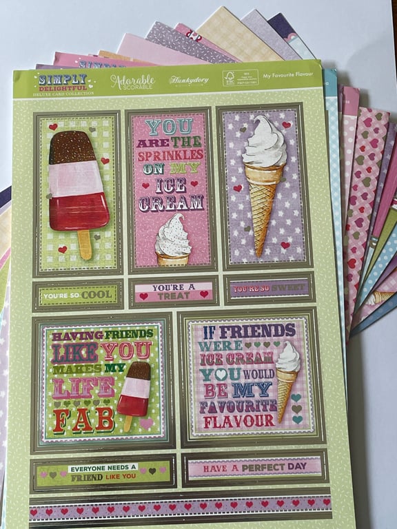 Simply delightful 12 sheet topper sheets and fancy cardstock card making pack.