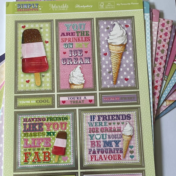 Simply delightful 12 sheet topper sheets and fancy cardstock card making pack.