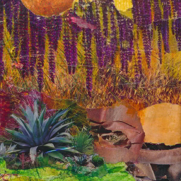 Jungle - collage with watercolour pencils