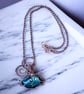 Oxidised Copper Blue Laboradite Pendant Necklace - Gift Boxed