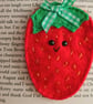 'Strawberry' bookmark hand sewn in wool blend felt - Image 1