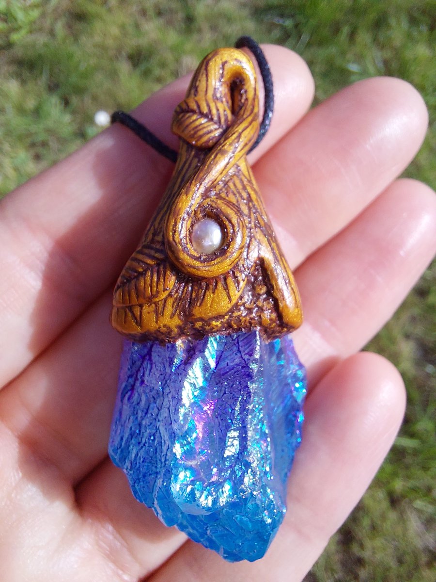 Unicorn Stone & Pearl Autumn Treasure Pendant