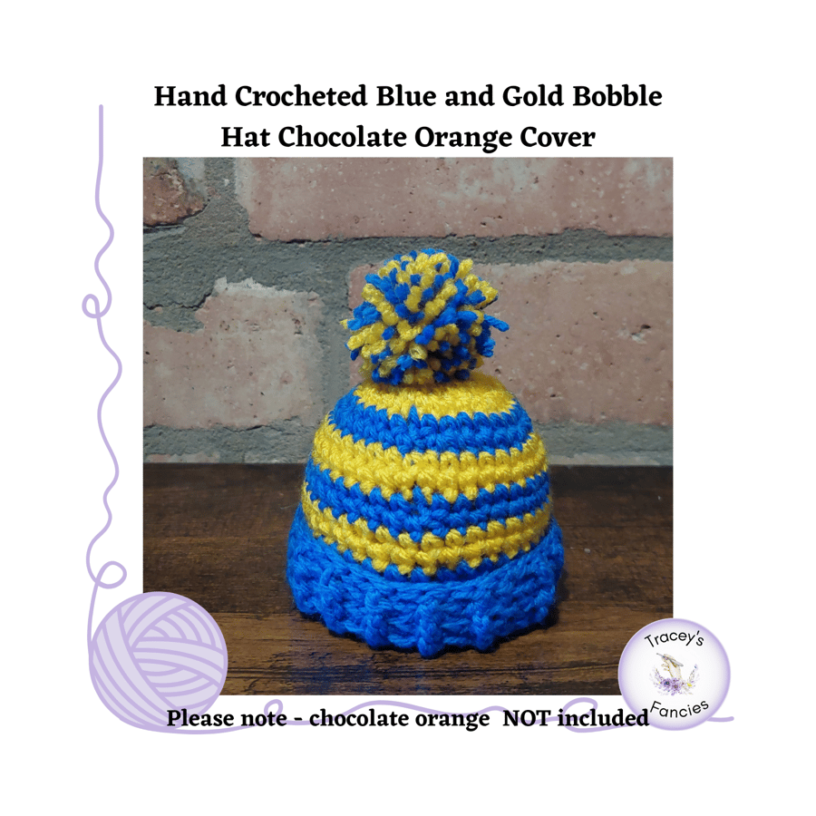 Hand crocheted bobble hat chocolate orange cover - Chocolate NOT included 