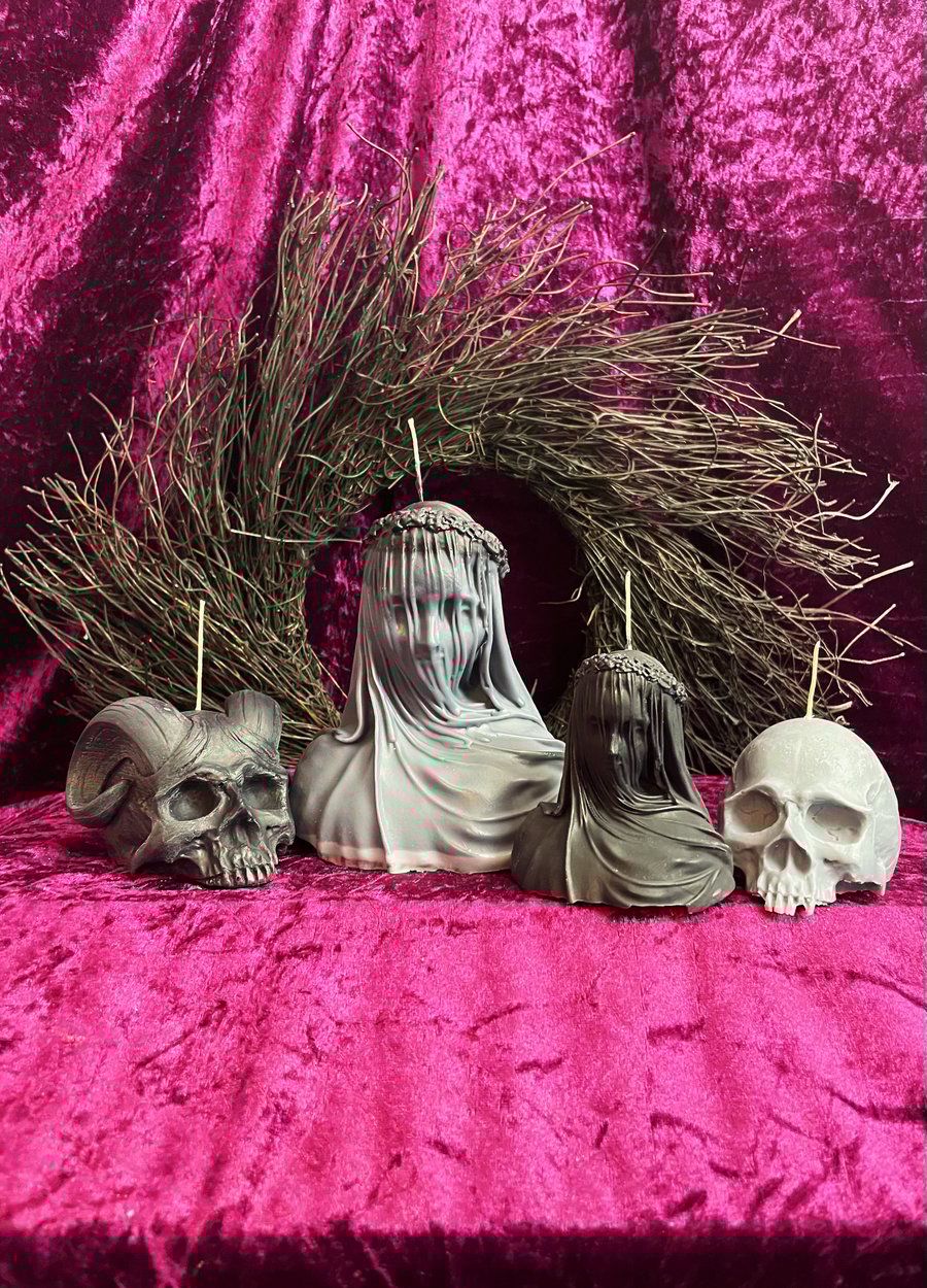 Gothic Black Handmade Candle Set 