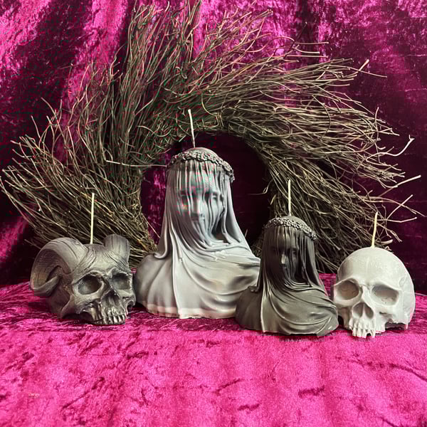 Gothic Black Handmade Candle Set 