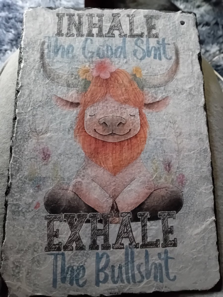 Meditation Bull plaque