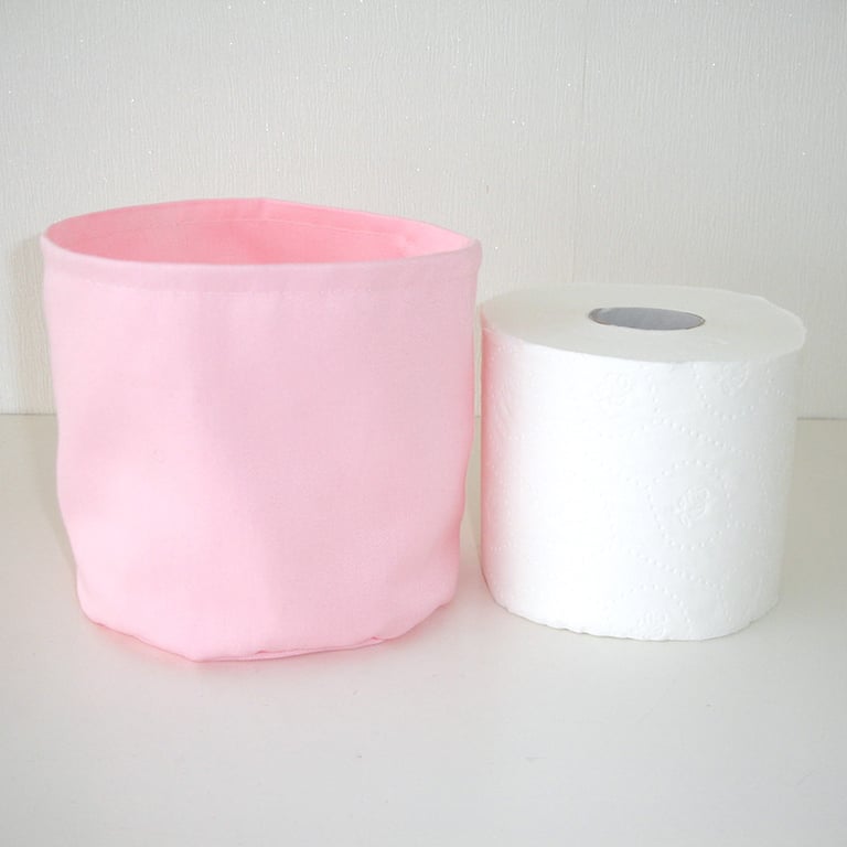 Toilet Roll Holder Loo Roll Storage Basket Bathroom Kitchen Pink Shampoo Tidy