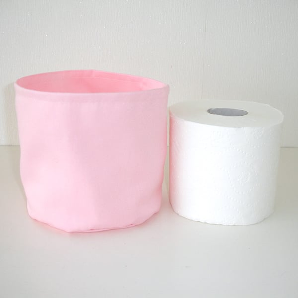 Toilet Roll Holder Loo Roll Storage Basket Bathroom Kitchen Pink Shampoo Tidy