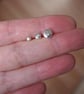 Recycled Sterling Silver Studs, Small Hammered Silver Pebble Stud Earrings, ARC - Image 3